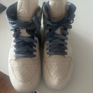 Jordan Cream and Blue Sneakers